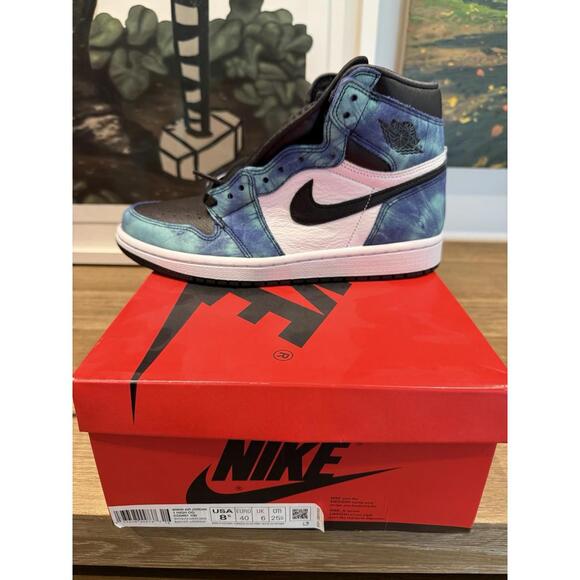 Nike Jordan 1 Retro High OG Shoes Tie-Dye CD0461-100 - Picture 1 of 7